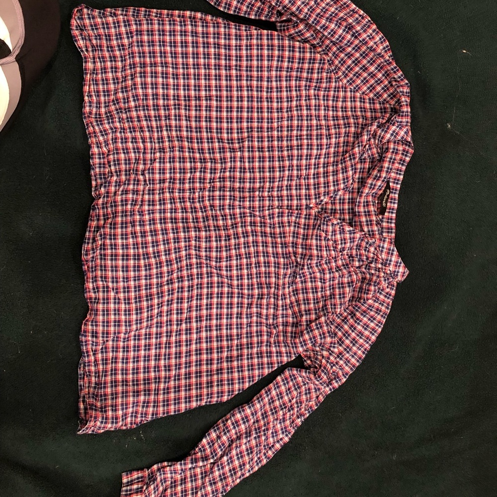 Madewell plaid light long sleeve top